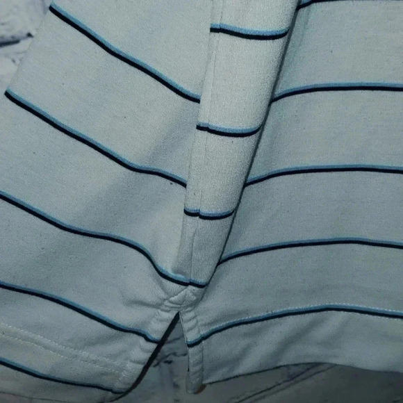 FootJoy FJ Golf Blue Striped Short Sleeve Polo Shirt Men's sz Large with Logo. - Picture 7 of 15